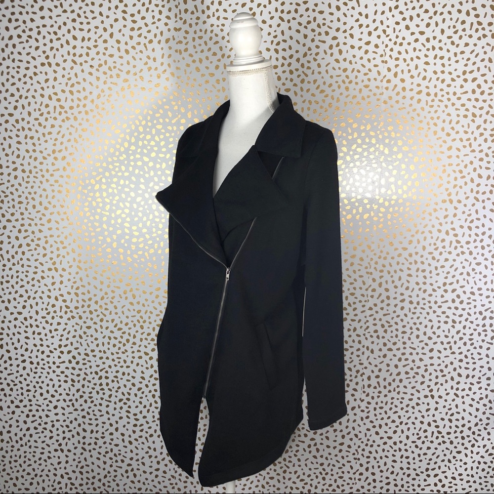 Doe + Rae - Black - Moto - Knit Zipper Jacket - Picture 3 of 7